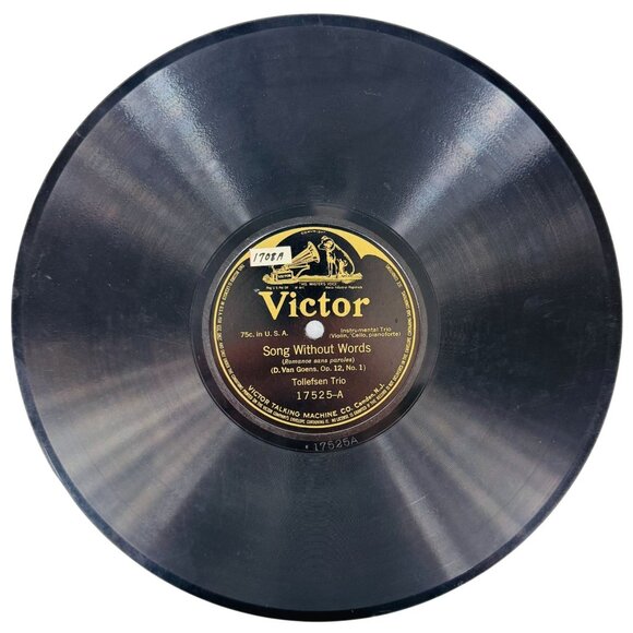 Tollefsen Trio Song Without Words 10in Shellac 78 RPM Victor 17525 - Picture 1 of 4